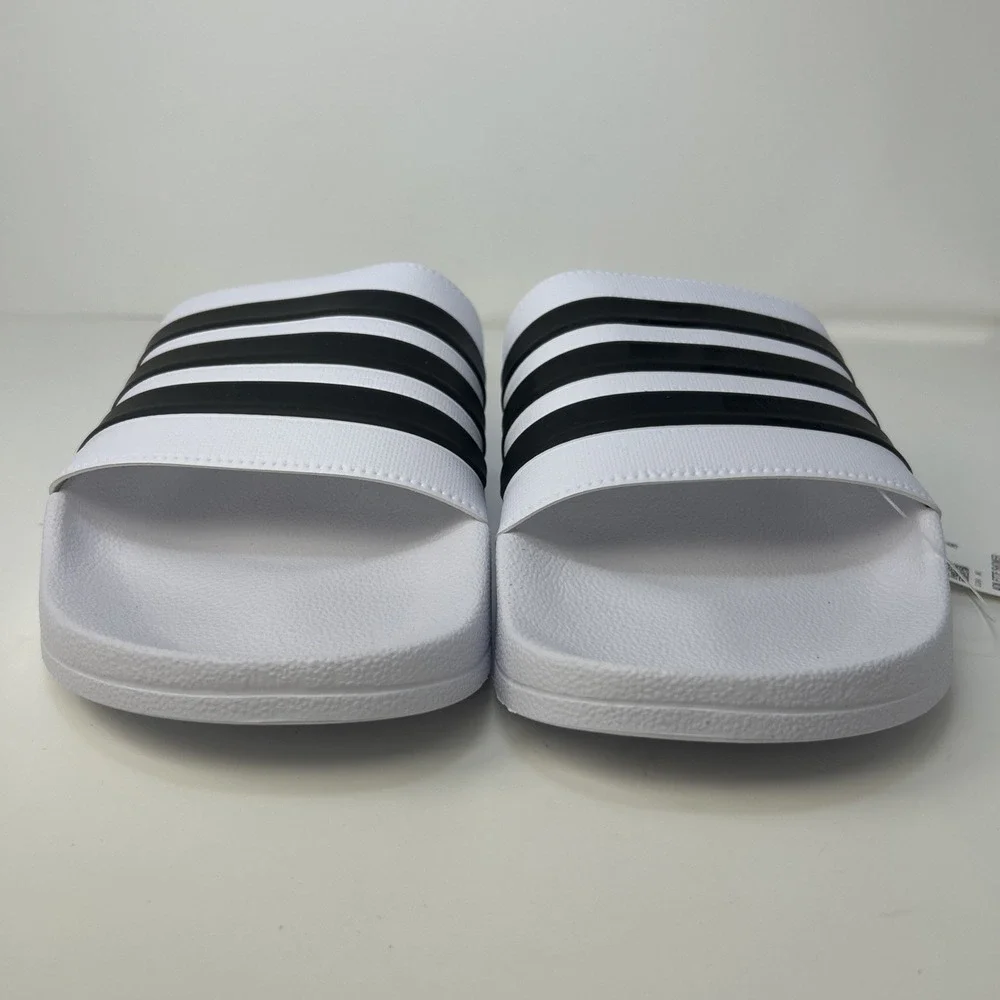 adidas Adilette Shower Slides White Black Men's Size 17 New With Tags F35539